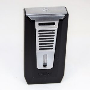 Accendino Colibri SLIDE double jet flame nero/cromo